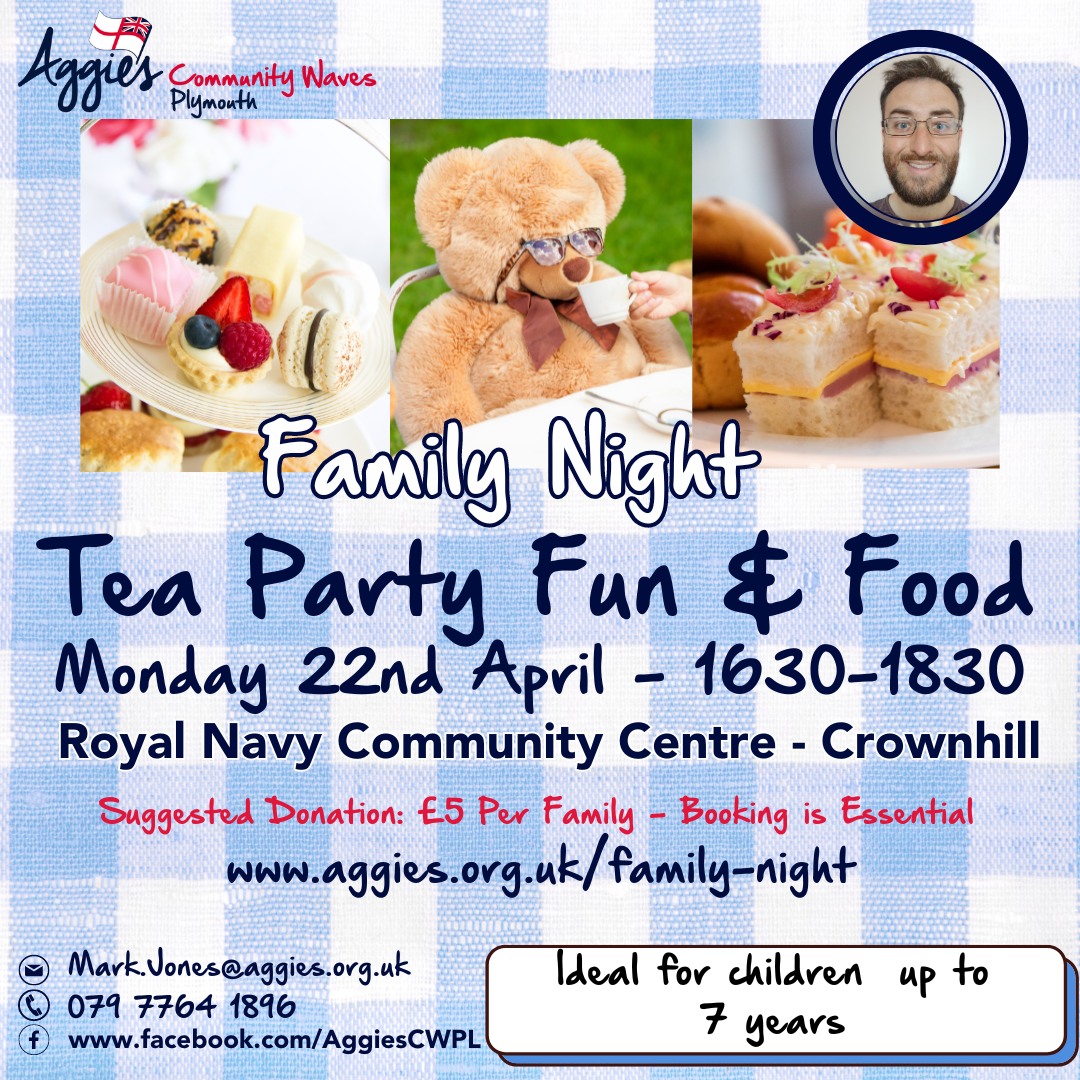 Plymouth Families - Aggies Monday. Ideal for for children 7 years old and younger but older children welcome. For more information contact: Mark.Jones@aggies.org.uk Don't forget to book your place! Booking is at aggies.org.uk/family-night GiveTap: is gtap.uk/63/acwpl-famil…
