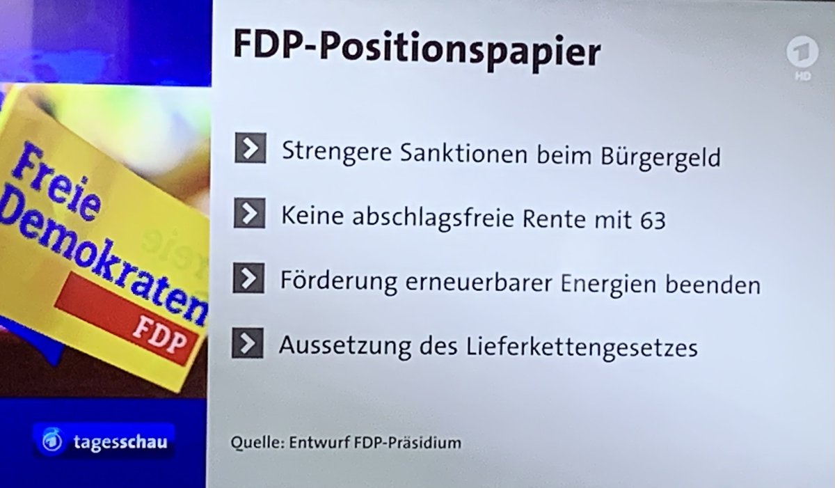 Das neue #Positionspapier der #FDP: 🍾 Strengere Bürgergeld-Sanktionen 🍾 Keine abschlagsfreie Rente mit 63 🍾 Förderung erneuerbarer Energien beenden 🍾 Aussetzung des Lieferkettengesetzes Wünsche weiterhin viel Spaß in der Ampel. @spdbt @GrueneBundestag @UlrichSchneider