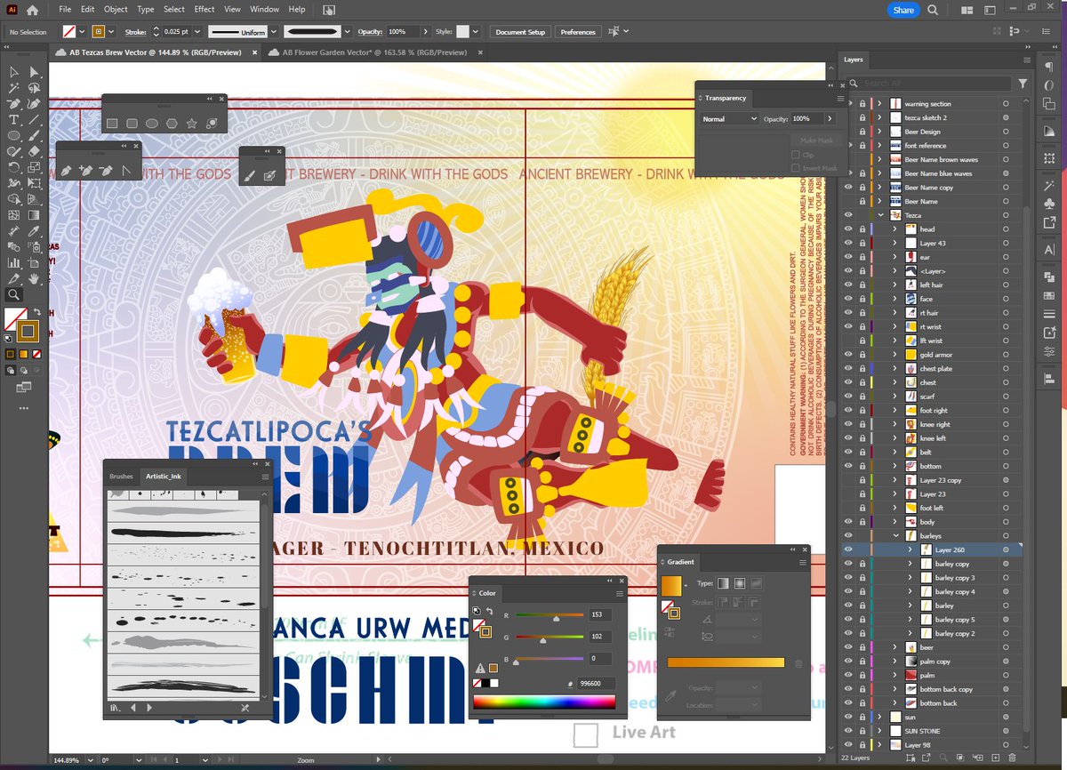 VectorMaestros's tweet photo. Weekend Vibes.
Adobe Illustrator for the Brewery Brand Project.
#TezcatlipocasBrew #AztecaModerno #ArtLife #CreatedbyHumans #HumanArt #AinotAi #DrawDaily #ArtLifeAllDay https://t.co/rFNpfgAIMH