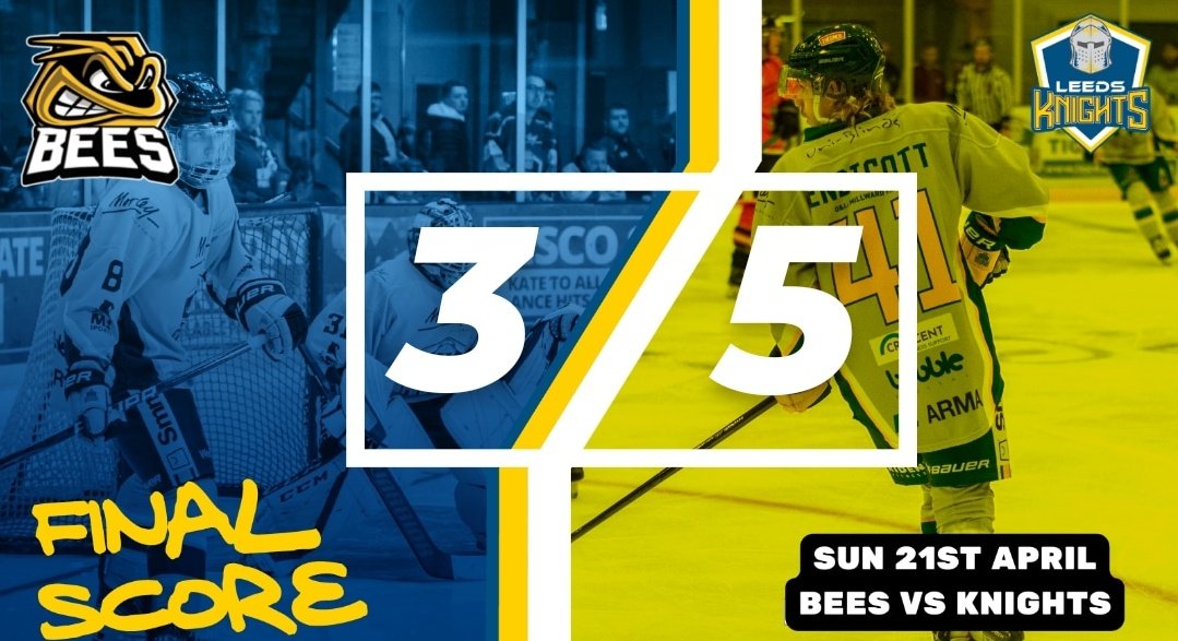 Leedsknights's tweet photo. 60:00 | FINAL SCORE: 🐝3️⃣-5️⃣⚔️

A @kieranbrownie12 double in the third period secured the 2 points in the final Playoff Group stage game, as we finish at the top of Group A!⚔️🔛🔝

Next up: Coventry!👊 https://t.co/c1bjBhIYMz