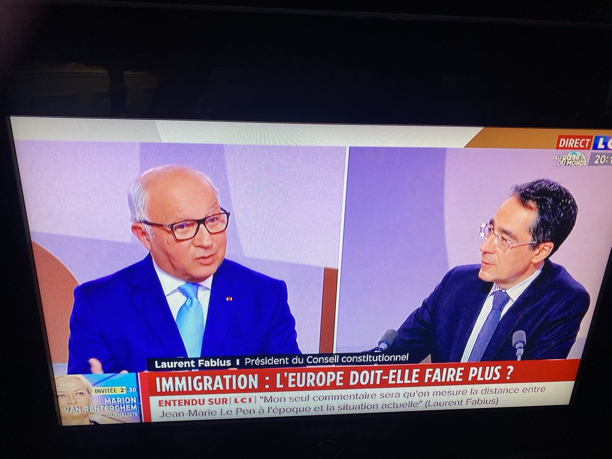 jylgallou's tweet photo. Laurent Fabius explique sur #LCI que l’immigration « n’est pas un problème économique et social » et donc ne peut être traité par un référendum au titre de l’article 11. Il faudra balayer le conseil constitutionnel instrument de post démocratie https://t.co/IvC0aiINZ4