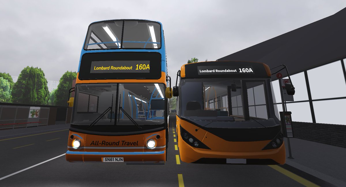 ARTCroydon's tweet photo. Say hello to the 160A, the shared route between me and @ASC_CoRBLX. Unlike the 160, the 160A has more stops and goes through the Lombard residential area, finally ending at Lombard. Both 160's start at Beddington and end at Lombard Roundabout. #CroydonRoblox #ROBLOX #Transport https://t.co/p62ztrMWjH