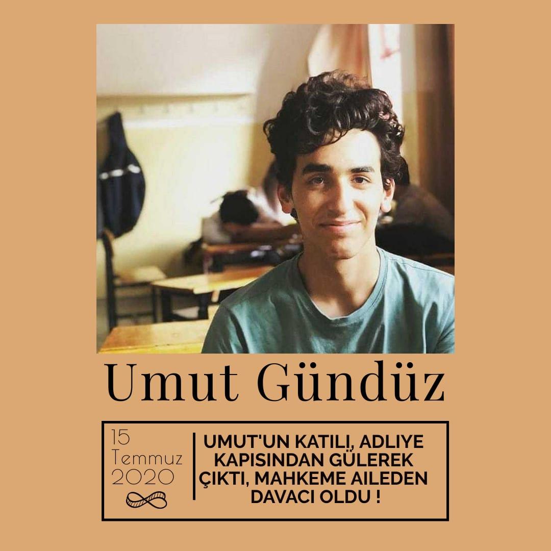 Benim adım Umut. 15 Temmuz 2020'de alkollü ve aşırı hızlı sürücü #ÇağdaşŞenyüz tarafından katledildim. Ben ölümle baş başayken katilim evine giderek uyudu. Katilim 4 ay mahkûm edildi. Ben sonsuz oldum, ailem o sonsuzluğa mahkûm.. Dayanışma yaşatır. #umutasesol