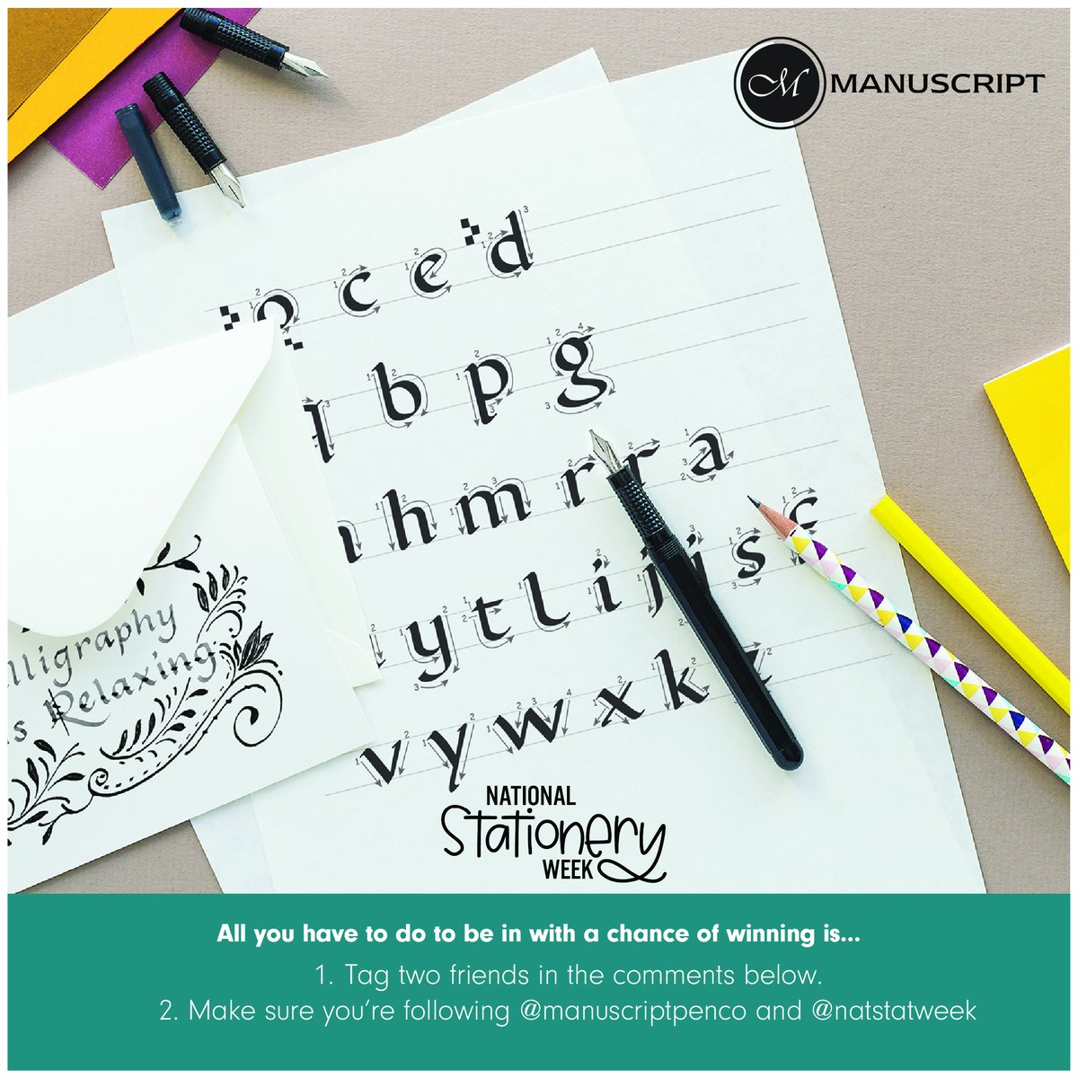 It’s 3 weeks until @natstatweek and to celebrate @ManuscriptPenCo are hosting 2 competitions… 1 over on Instagram & 1 on Facebook! 🌟 To enter please head over to our other pages and join in the stationery love 👀 #NatStatWeek #WritingMatters #LoveStationery #ManuscriptPenCo