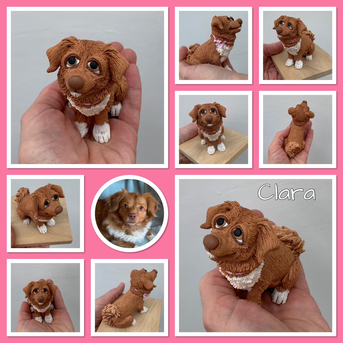 Sweet Clara 😍 a little Romanian rescue pup, custom made gift for her pawrents 🐾 my order book is currently open please DM for info 🙂 #petportraits #rescuedog #polymerclay #handmade #shopindie #MHHSBD