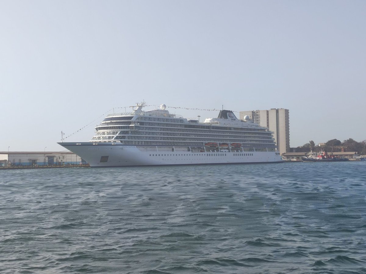 Ship spotting for @shipmonk @AdamJCoulter - Viking Neptune in Dakar, Senegal, on a world #cruise stop