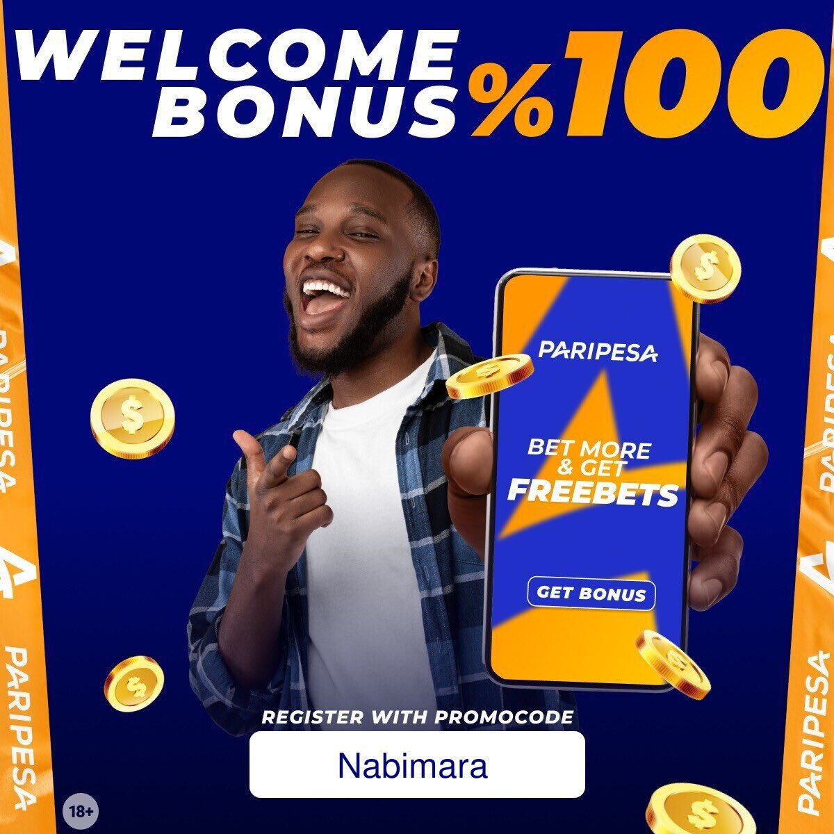 100% bonus when you register on pari pesa and use “Nabimara” as a promo code. Register via rb.gy/2x51bw