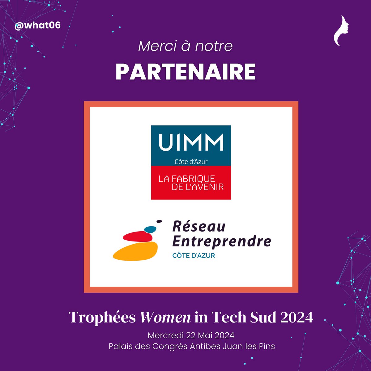 WhatHackers's tweet photo. 📣 Merci à nos partenaires @UIMM06  et @RE_CoteAzur  de soutenir les Trophées Women In Tech Sud 2024 🙏

🏆 Cérémonie de remise des Trophées 🏆 : Jeudi 22 Mai à partir de 18h

🎟️Inscription https://t.co/hLj6jBrp1b

#twits2024 #womenintech #what06 https://t.co/SyYnFdkC0d