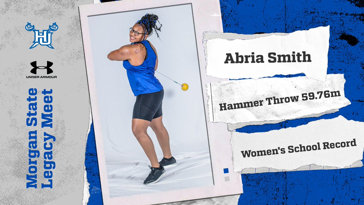 🏴‍☠️Congratulations to Abria Smith for breaking the school record in the hammer throw at 59.76m‼️ She broke Oluwatomilayo Akintunde's record set two weeks ago at the Colonial relays (59.05m). #WeAreHamptonU