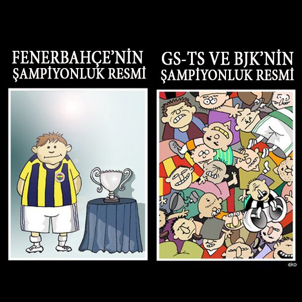 Feneristcom's tweet photo. Fenerbahçe Opet değil de Eczacıbaşı şampiyon olsaydı tüm resmi / özel hesaplardan tebrik ve kutlama mesajları paylaşılırdı.

Fenerbahçe şampiyon olunca hepsi üç maymunu oynuyorlar! https://t.co/MbZh9CVeiX