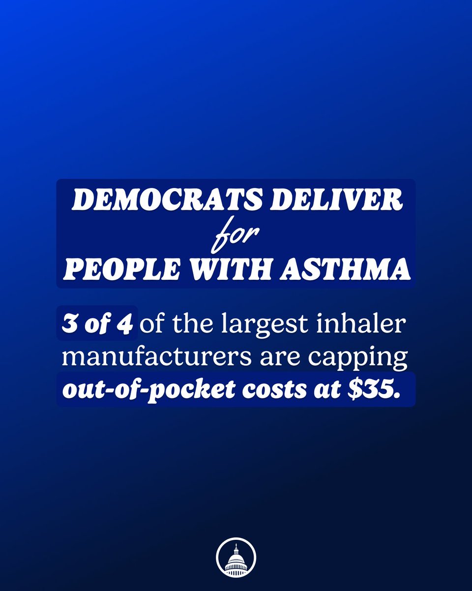 I called on Big Pharma to stop anticompetitive practices that protected inflated asthma inhaler prices. Now 3 of the 4 largest companies are capping patients' out-of-pocket costs for their inhalers at $35. This is a step forward in bringing down costs for essential medications.