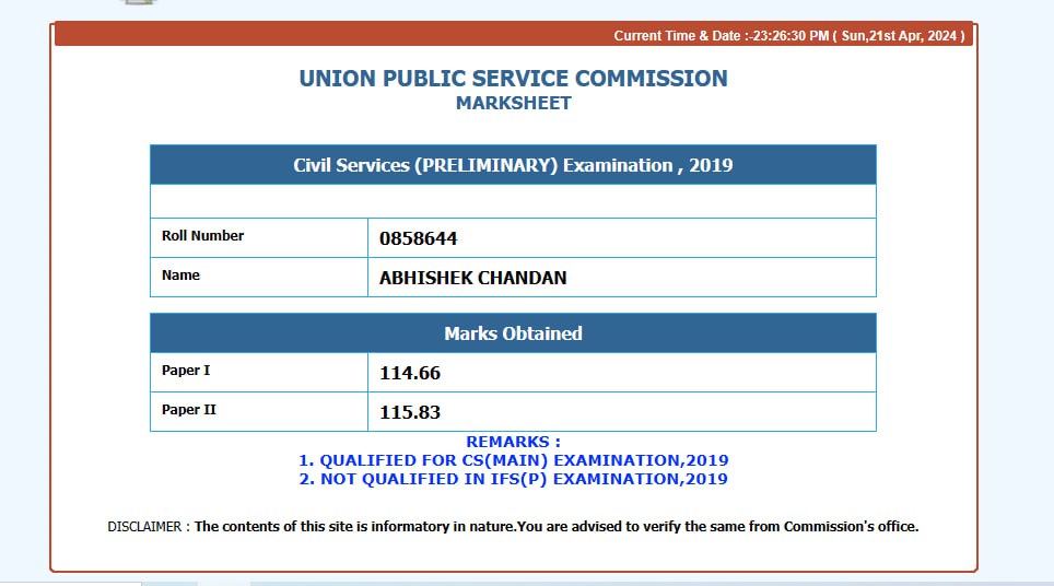 2017: first attempt 110
2018: 107
2019:114.66
2020:108.16
2021:119
2022:129(gave only ifos)
2023: gs- around120, csat flunked(not going to check)
2024: working for a top trading firm.