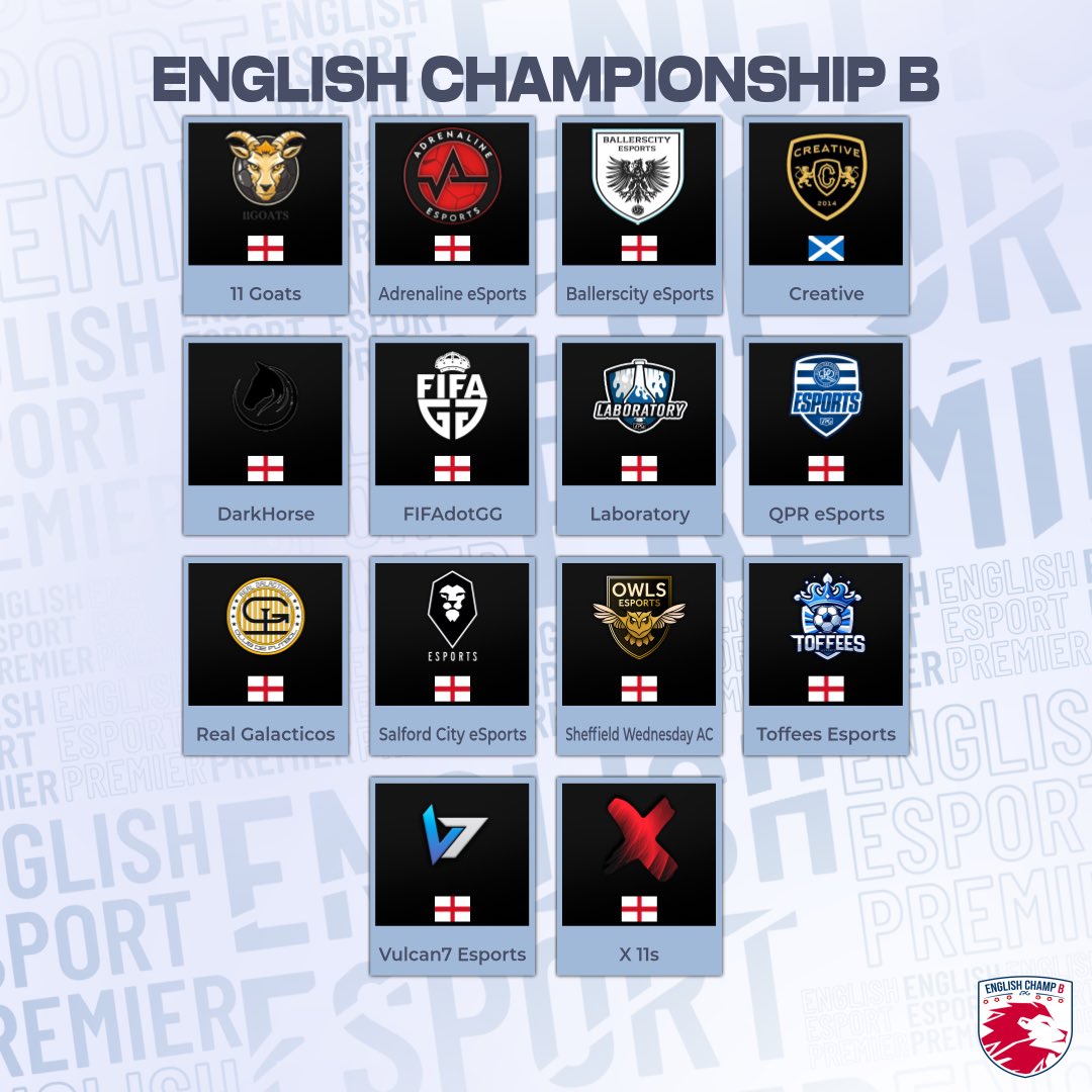 🙌 We are proud to announce the new season of <a href="/VPGUK/">VPG United Kingdom</a> 🇬🇧 

🏆 Best of luck to all the teams in competition. 
📍 English Championship B! 
💵 Cash Prizes 
🗓️ 22nd April Start Date. 

<a href="/11_goats/">11 Goats eSports</a> 
@AdrenalineVPG 
<a href="/BallersCity_/">BallersCity eSports</a> 
<a href="/Creative11s/">Creative</a> 
@DarkHorseVPG 
<a href="/FIFADotGGx/">FIFADotGG</a> 
<a href="/LaboratoryVPG/">VPG Laboratory</a>
