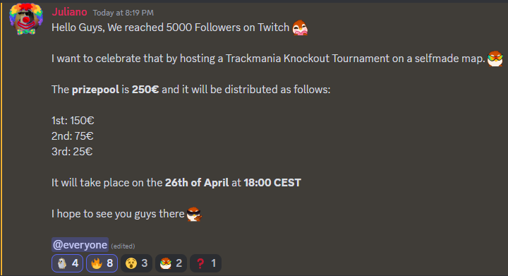 5000 Follower Cup on the 26th of April on twitch.tv/Jxliano