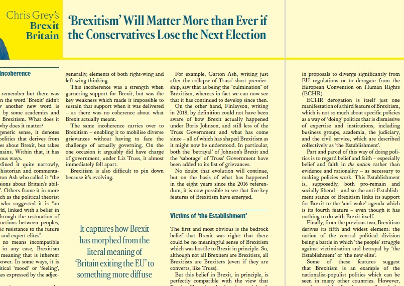 ICYMI, three recent pieces on Brexit by me: 1) Gibraltar and Brexit: chrisgreybrexitblog.blogspot.com/2024/04/gibral… 2) The dangers of alarmist & ill-informed myths about Freeports etc: bylinetimes.com/2024/04/04/fre… 3) Brexitism and why it matters, in latest print edition @BylineTimes: