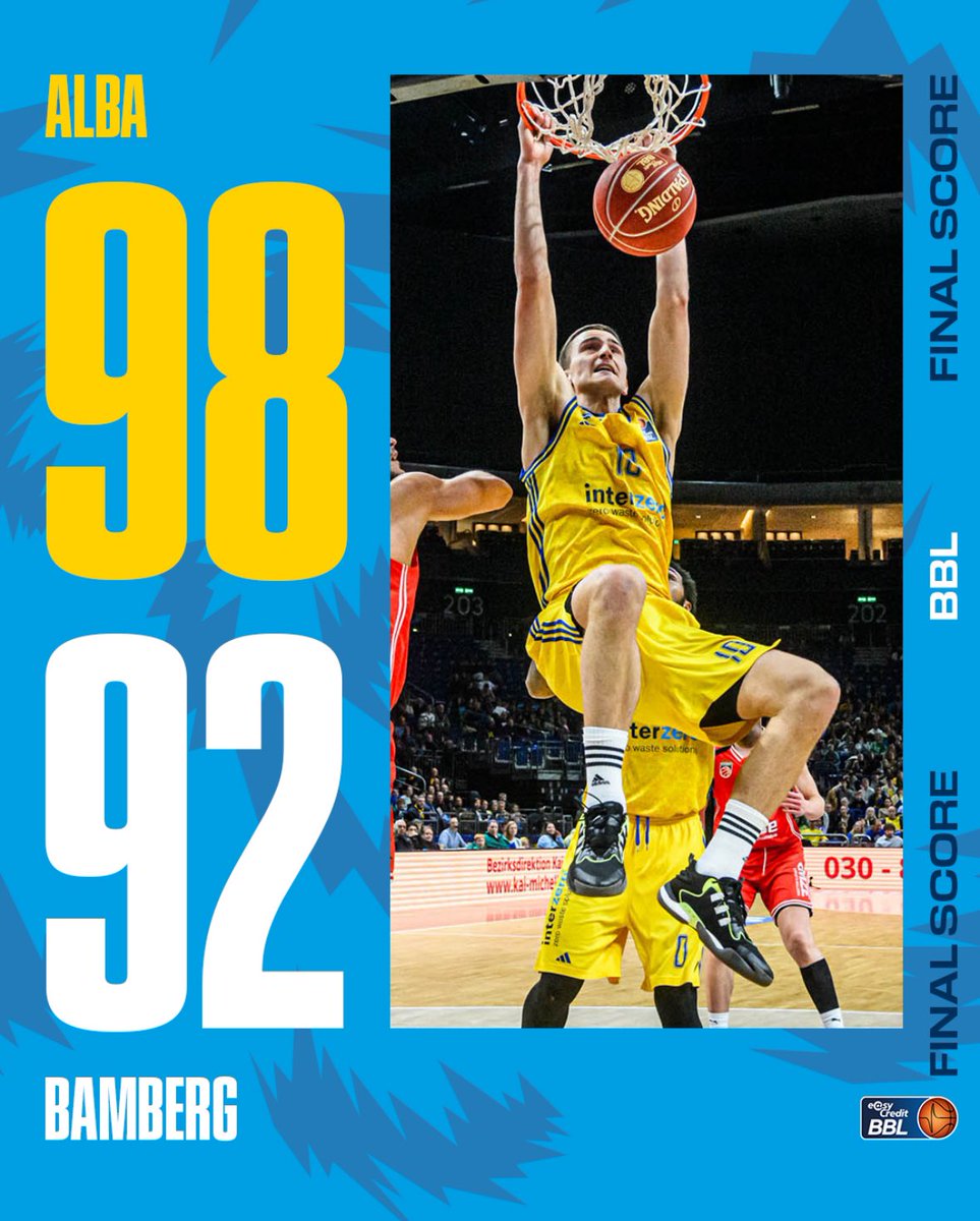 🌪️ CRASHING TO THE WIN 🌪️ Trotz unserer aktuellen Verletzungssituation fliegen wir regelrecht zum Sieg gegen die @Bamberg_Baskets – mit zwei neuen Career-Highs für Tim Schneider (25 Punkte) und Krešo Nikić (18 Punkte). Starke Performance! 💛💙 📸 Tilo Wiedensohler