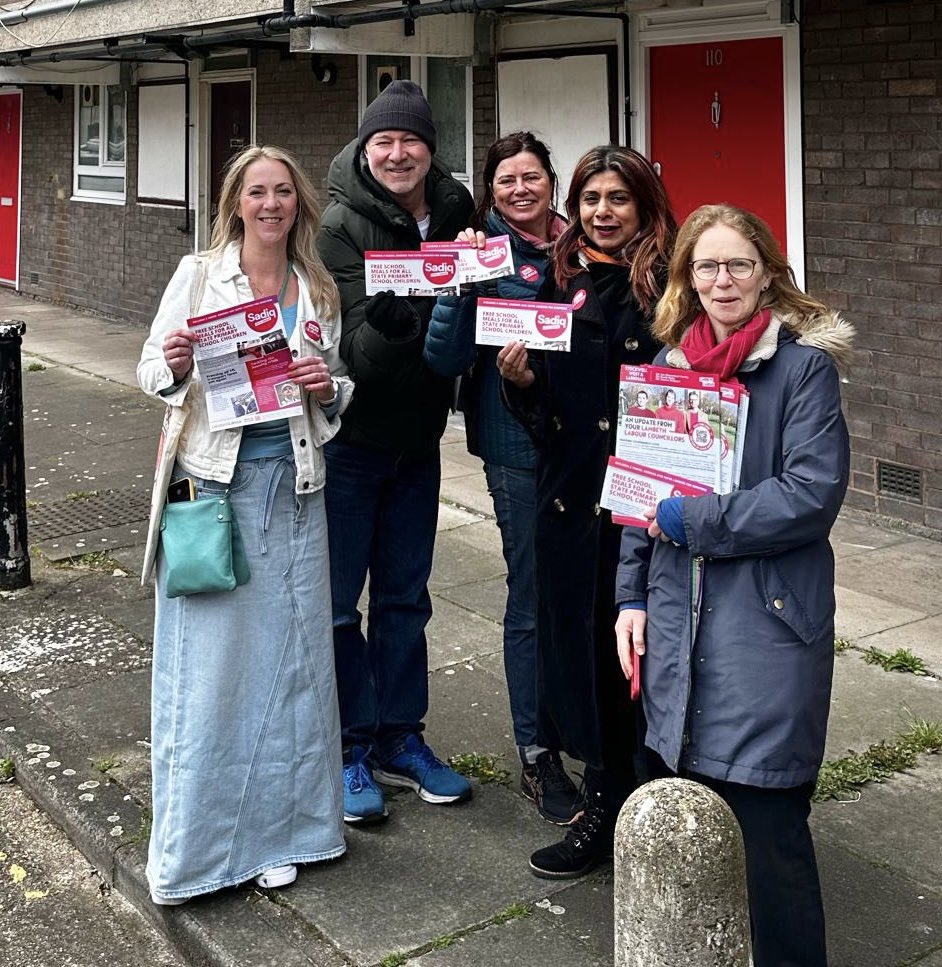 Out with a brilliant @LambethLabour team inc @CllrJSimpson @clairekholland @Cavanaghj this morning in Stockwell campaigning for @LabourMarina & @SadiqKhan and finding plenty of @LondonLabour voters! #LabourDoorstep #Election2024