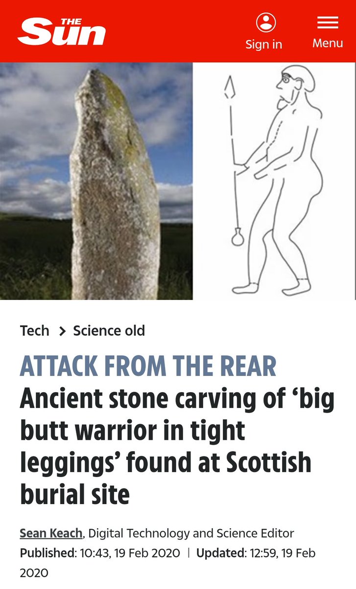 Trying to decide what I like most about this: the header, the made-up quote (no-one says 'big butt warrior' in the text, even if we all do in our hearts), or the keyword 'science old' for archaeology