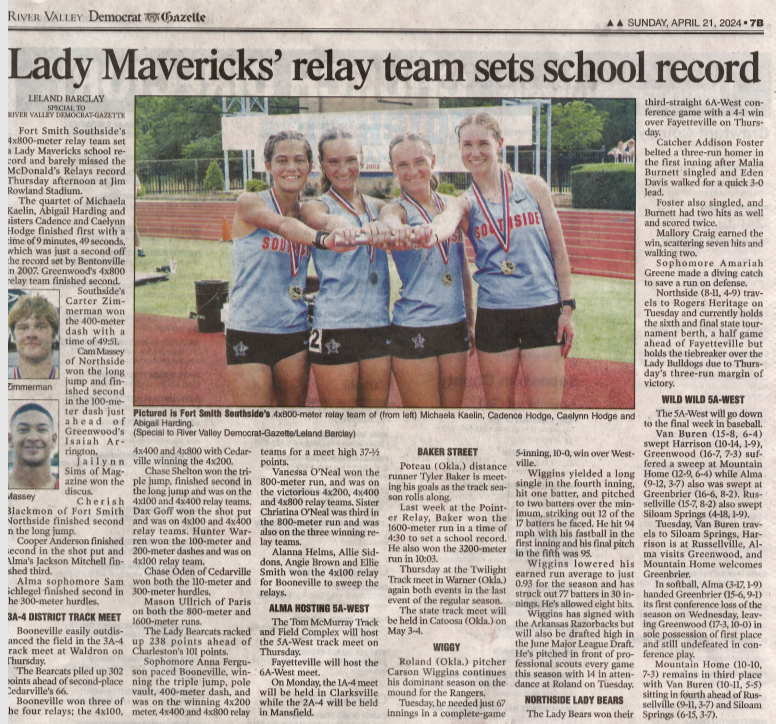PREP: Also, today's @RiverValleyDG features spring notebook with highlights from Thursday's McDonald's Relays, Northside Lady Bears, Roland's Carson Wiggins, Poteau's Tyler Baker, and how the 5A-West is shaping up
#PrepRally