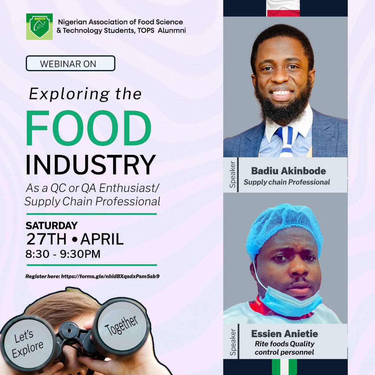 Away from the Scholarship realm, great to start having talks surrounding career in FMCG Are you a fresh graduate in food technology & its related course who’s interested in exploring the food industry as a QC/QA & supply chain professional? This webinar gives you a pragmatic