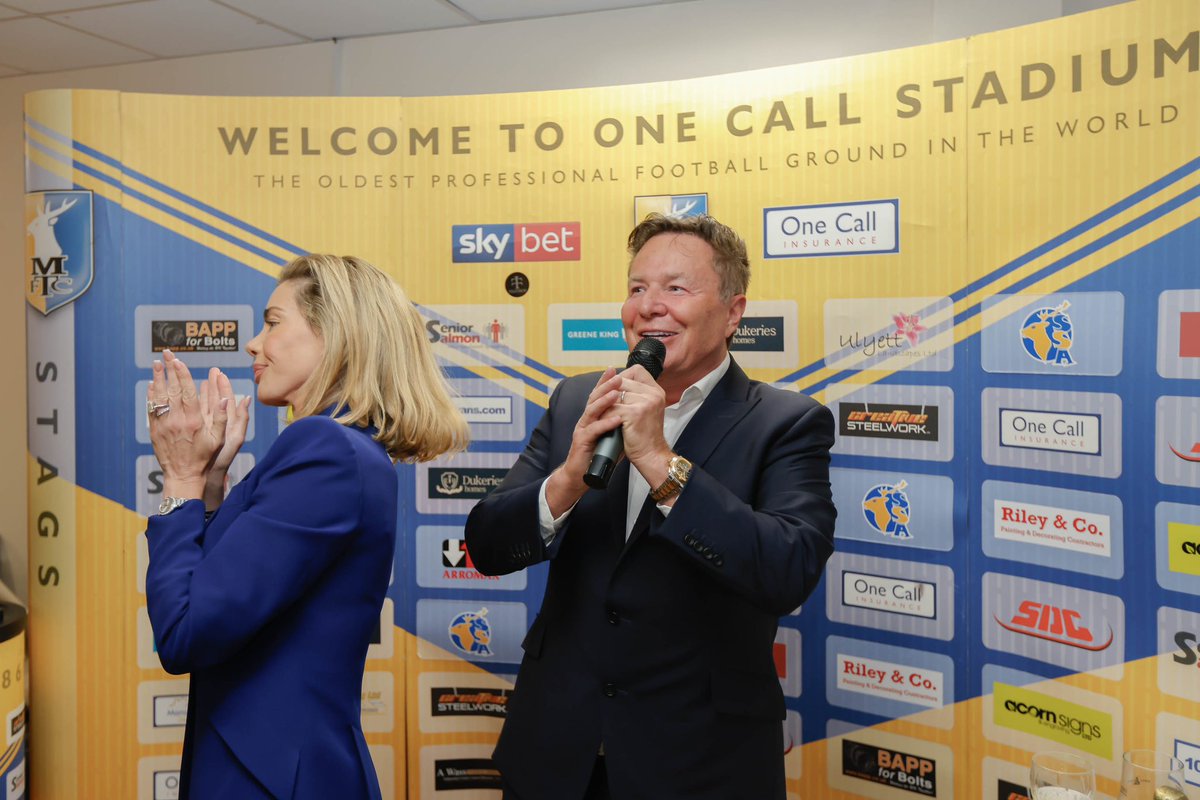 🏟️ Owners John and Carolyn Radford have announced this evening that plans are underway to renovate the Bishop Street Stand at One Call Stadium, which will aim to be completed by the start of the 2025-26 season. #Stags 🟡🔵