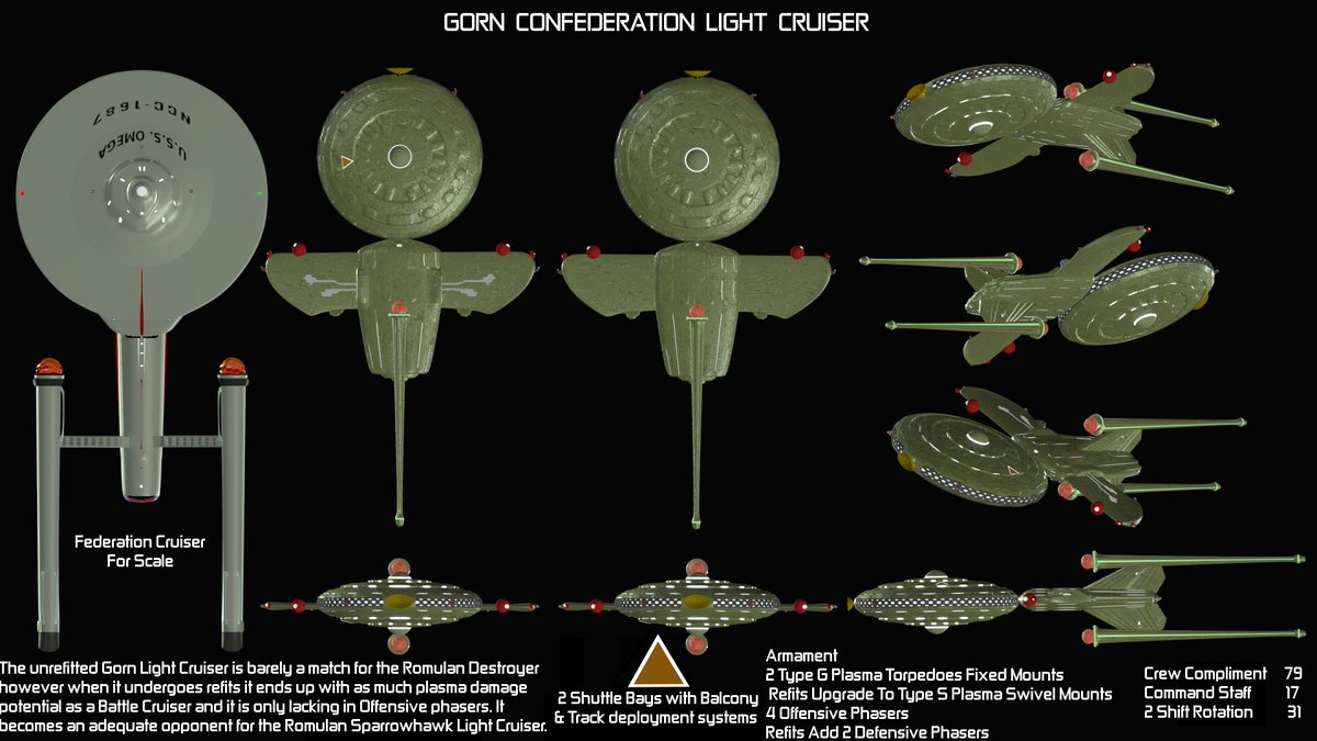 Gorn Light Cruiser (Old Version) #Gorn #SFB #StarTrek #trekyards @trekyards patreon.com/SFB_Addict Browse my X profile Media link for more