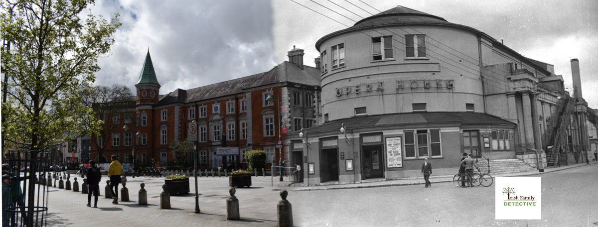 Timewarp of @CrawfordArtGall & @CorkOperaHouse then (1955) & now (2024) #LoveCork #PureCork #CorkLike #TimewarpCork B&W📸@rtearchives rte.ie/archives/2018/…