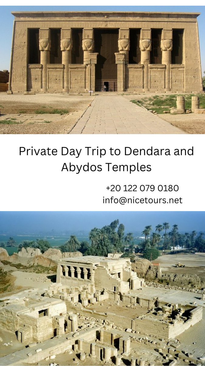 Private Day Trip to Dendara and Abydos Temples
Discover the fascinating temples💖
------
Now contact us on: 
WhatsApp: +20 122 079 0180
Website: nicetours.net
E-mail: info@nicetours.net
----------
#VisitHistoricPlaces #TravelExperience #talviputovanja #bestagencytravel