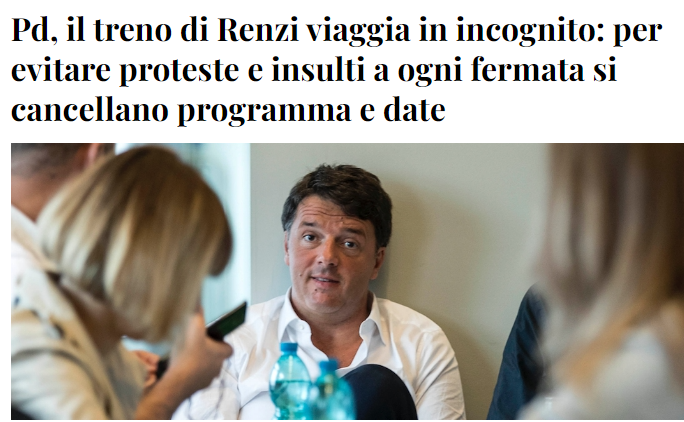 #Renzi dice che girera' l'Italia in camper per la sua campagna elettorale.Penso che fara'  la stessa fine di quando girava in treno e veniva preso a 
fischi e pirita in ogni dove 
#Renzifaischifo