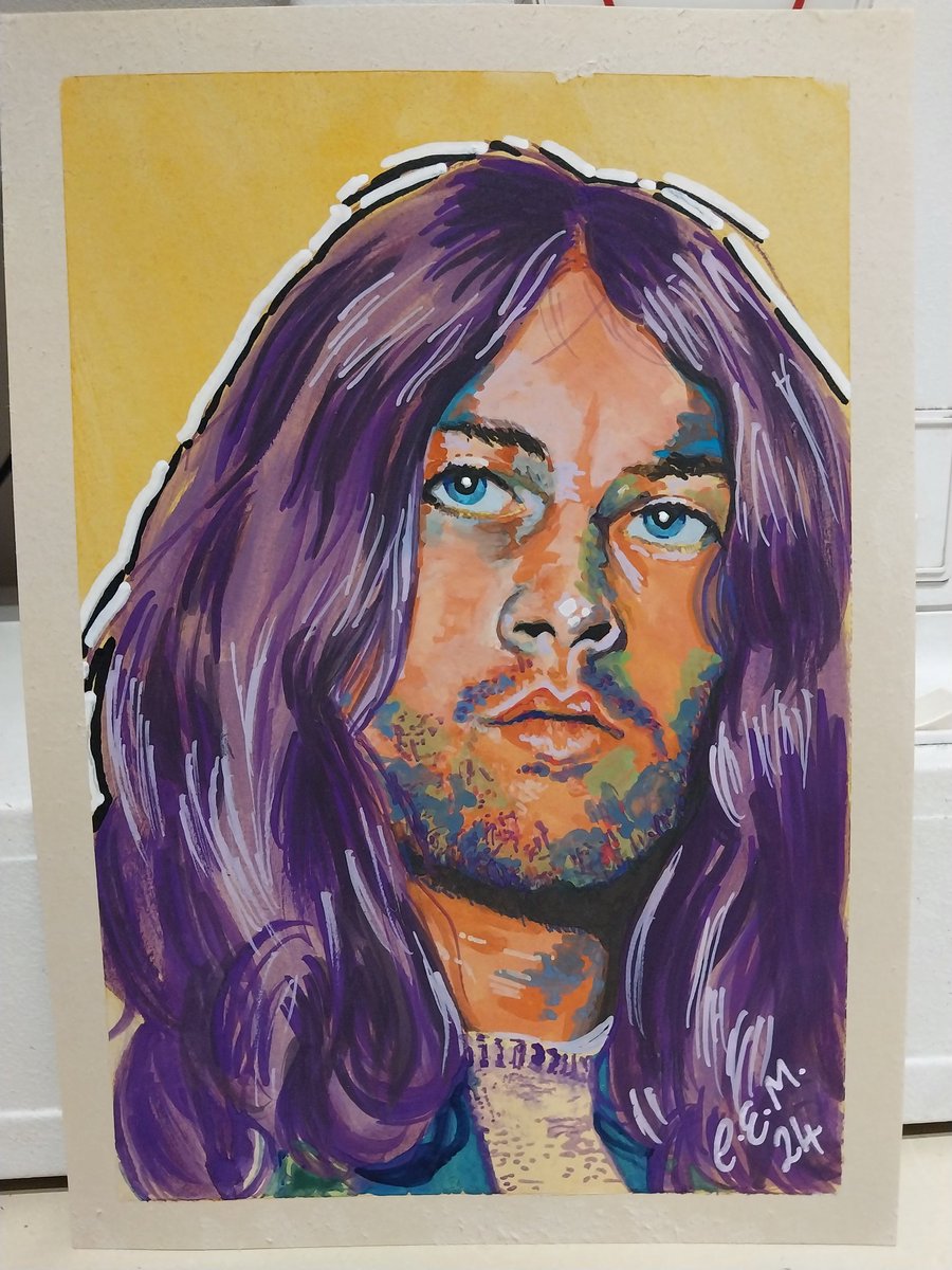 D is for #deeppurple in my #metalmusic A to Z a series of portraits painted in gouache. Keep a look out for E 💜🎸