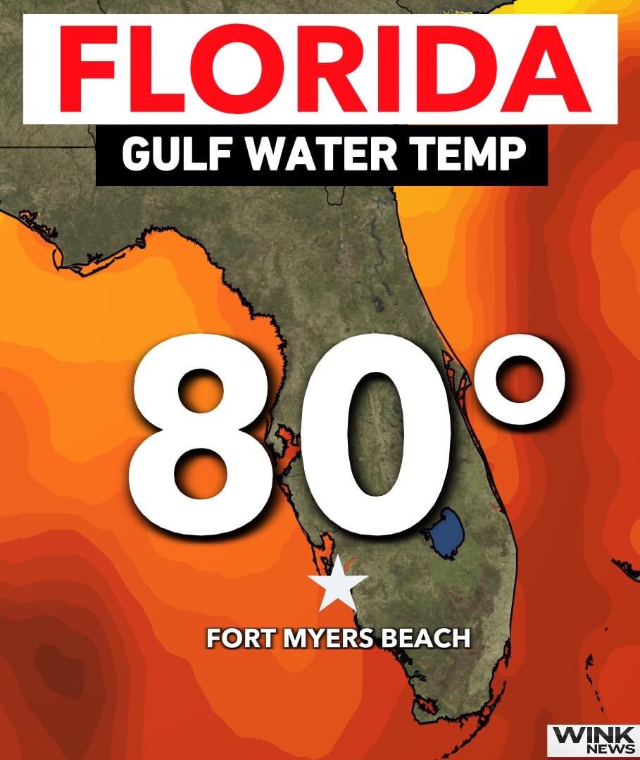 For the first time this year/weekend, the water temperatures out in the #GulfCoast of #SouthwestFlorida have reached into the 80s.  The water temp of 80 degrees is +1.3 degrees warmer than normal.  #flwx #wxtwitter