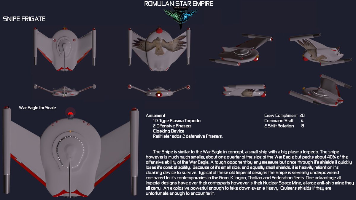 Romulan Snipe Frigate #romulan #SFB #StarTrek #trekyards @trekyards patreon.com/SFB_Addict Browse my X profile Media link for more