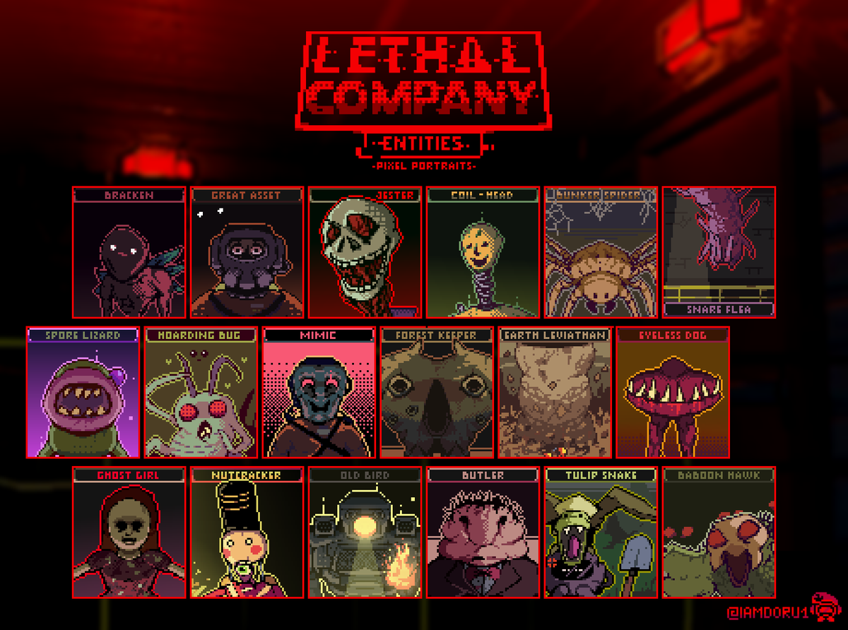 Lethal Company Entities - Part 4 (Final)

#lethalcompany #lethalcompanyfanart #lethal_company  #pixelart #pixelartwork