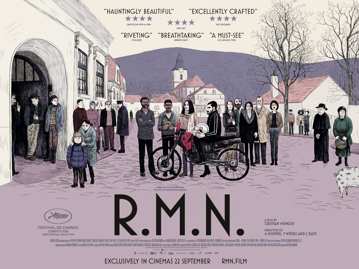 TOMORROW: Monday Night Cinema, R.M.N, Cannes Film Festival 2022 Master Romanian director Cristian Mungiu returns with this drama exploring social dynamics and instability in modern Europe. Mon 22 Apr 5 & 8pm | Book now: tinyurl.com/MNCRMNApril24 ★★★★★ The Irish Times