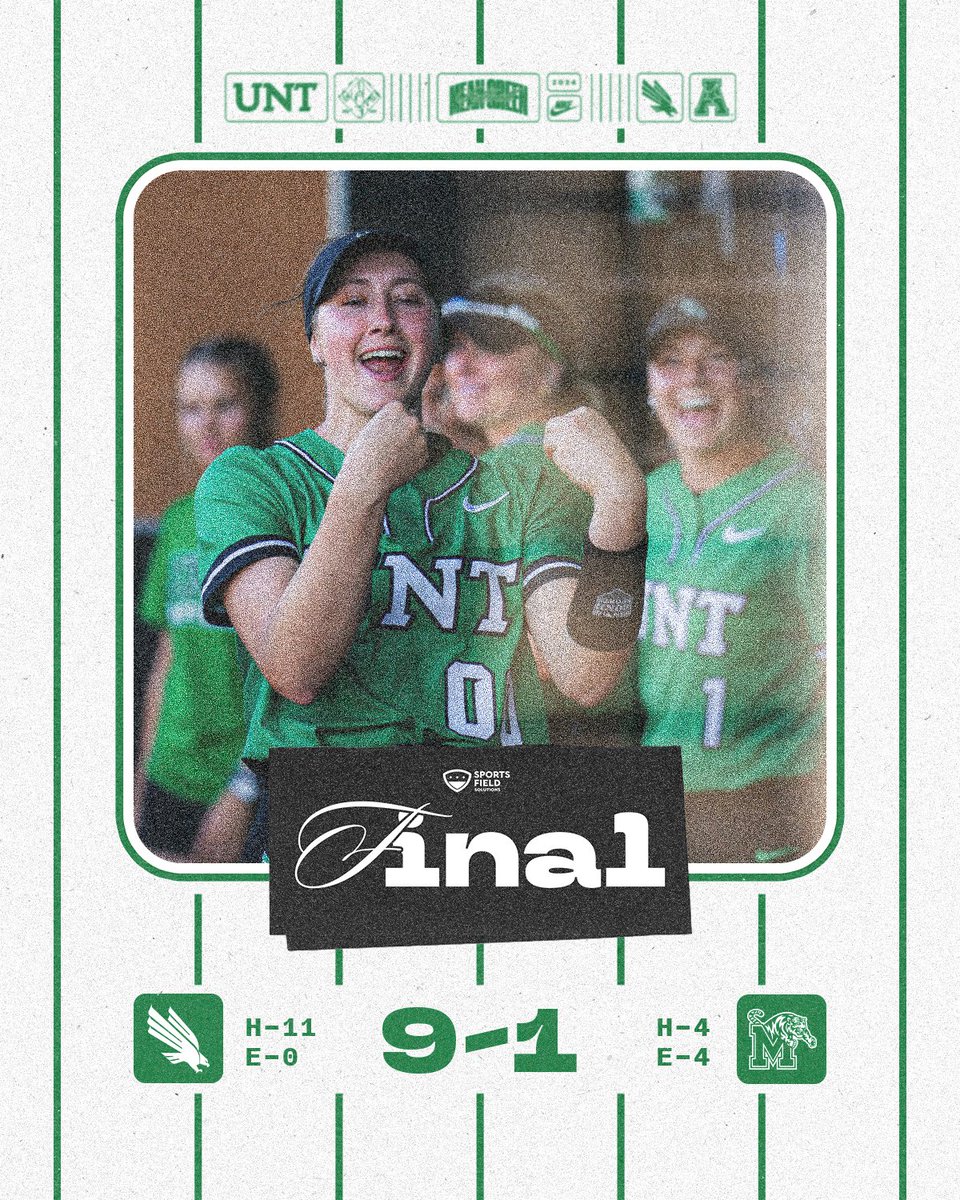 Conference Sweep 🧹🧹🧹 North Texas finishes the week with five wins and over 50 runs scored!! #LightTheTower 🟢 x #GMG 🦅