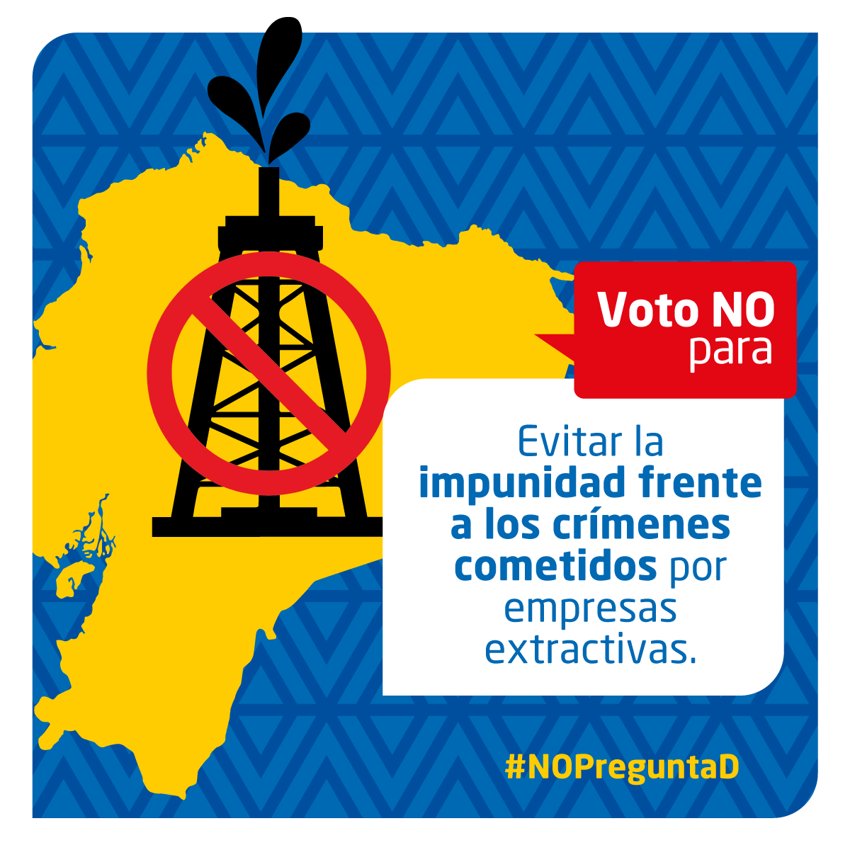 🗣️ Decirle NO al arbitraje internacional es defender nuestros recursos, nuestra soberanía. NO permitas que nuestro país quede en indefensión por el capricho de empresarios que solo velan por sus intereses y los de sus amigos. 🇪🇨 Hoy en la consulta vota #NOpreguntaD #Consulta2024