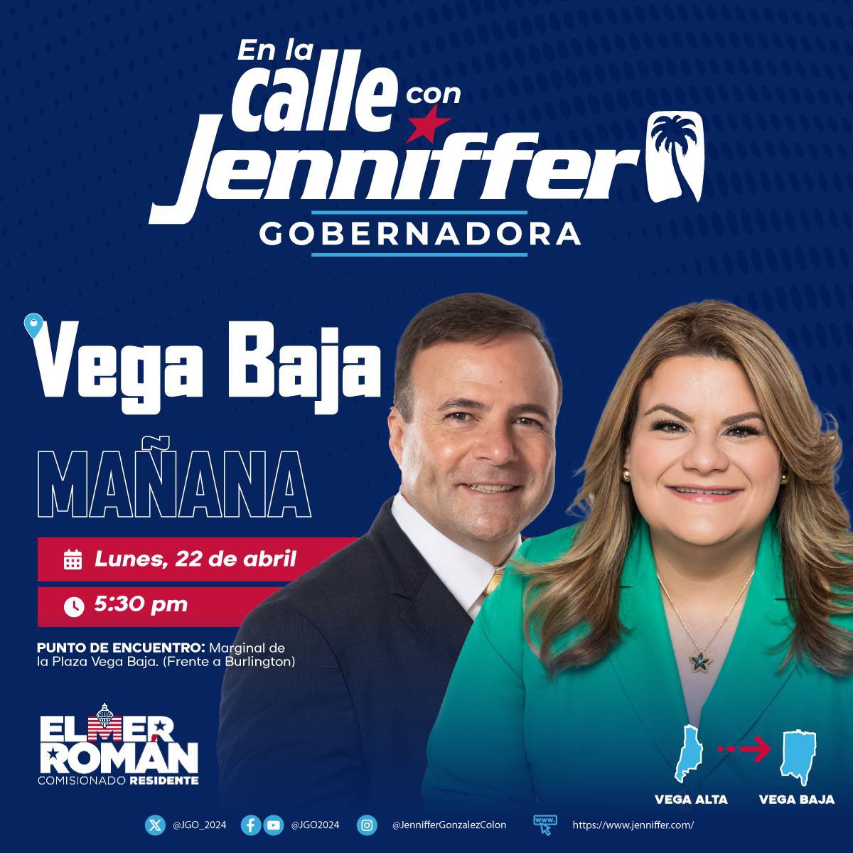 Nos vemos mañana en #VegaAlta y #VegaBaja #EnLaCalleConJenniffer