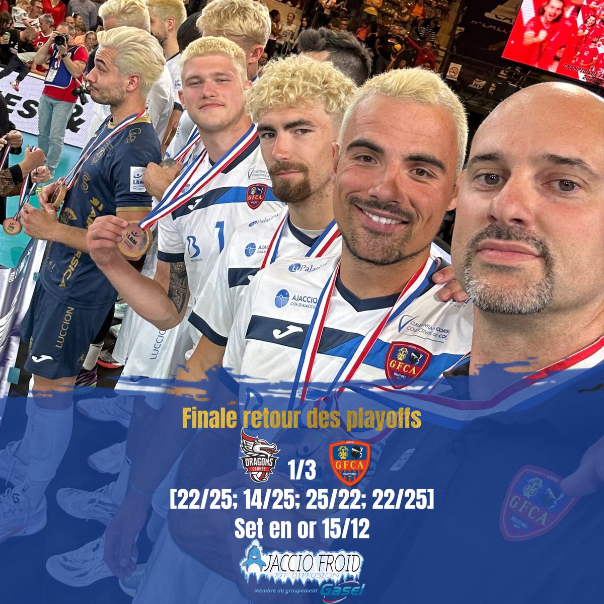 GFCAVolleyBall's tweet photo. 🄿🄻🄰🅈🄾🄵🄵🅂
𝗙𝗶𝗻𝗮𝗹𝗲 𝗥𝗲𝘁𝗼𝘂𝗿 
𝗖𝗔𝗡𝗡𝗘𝗦 🅅🅂 𝗚𝗙𝗖𝗔 [1/3]
[22/25; 14/25; 25/22; 22/25]

𝗦𝗘𝗧 𝗘𝗡 𝗢𝗥 15/12

#gfcavolley #gfca #forzagfca #lnv #lbm #ffvolley #volleypro #volleyball #sportpro #ajaccio #corse https://t.co/f6kHNeRTw8