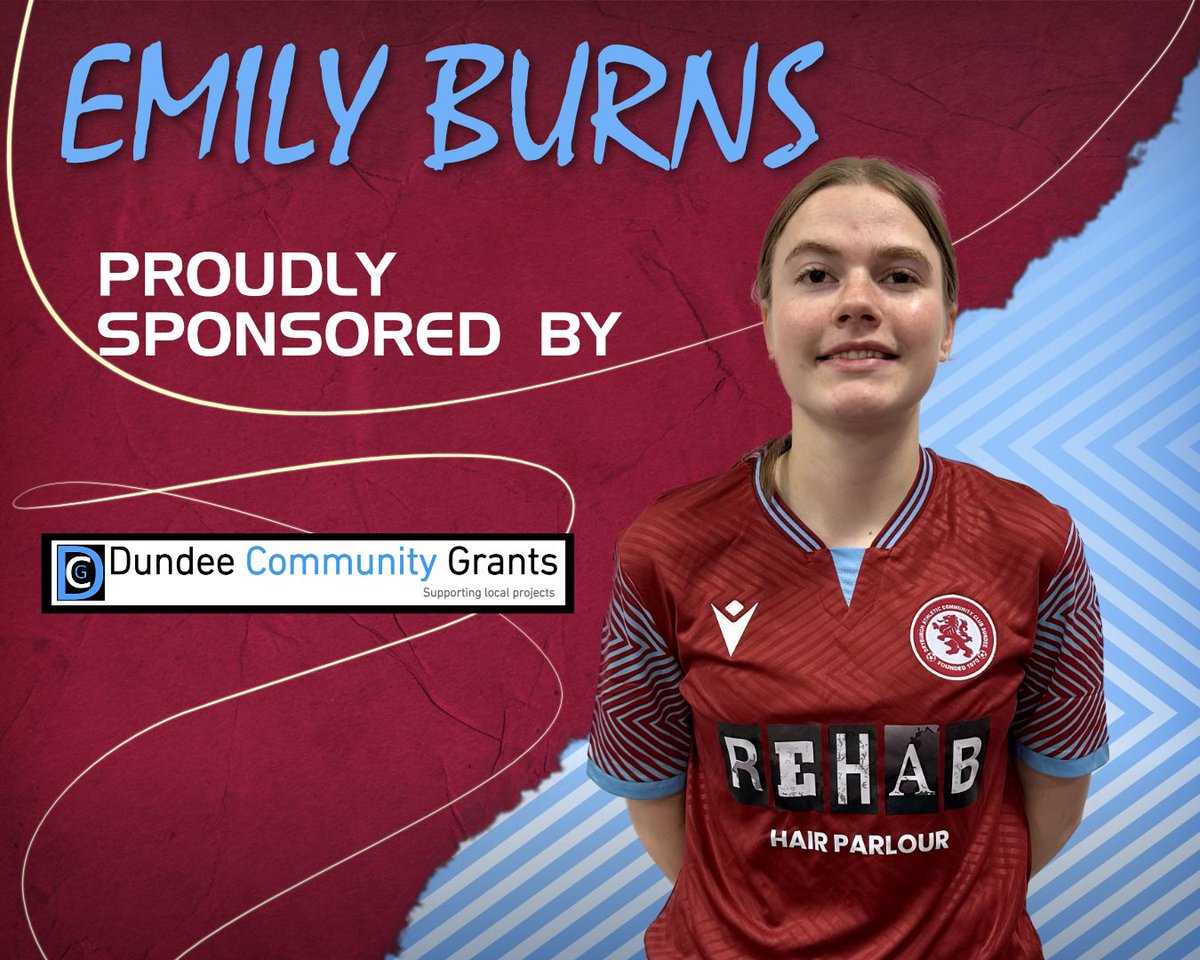 Today’s @SWFChampionship & League One Cup Final 𝙋𝙡𝙖𝙮𝙚𝙧 𝙊𝙛 𝙏𝙝𝙚 𝙈𝙖𝙩𝙘𝙝 is Emily Burns 👏🏻 Emily is proudly sponsored by Dundee Community Grants 🫶🏻