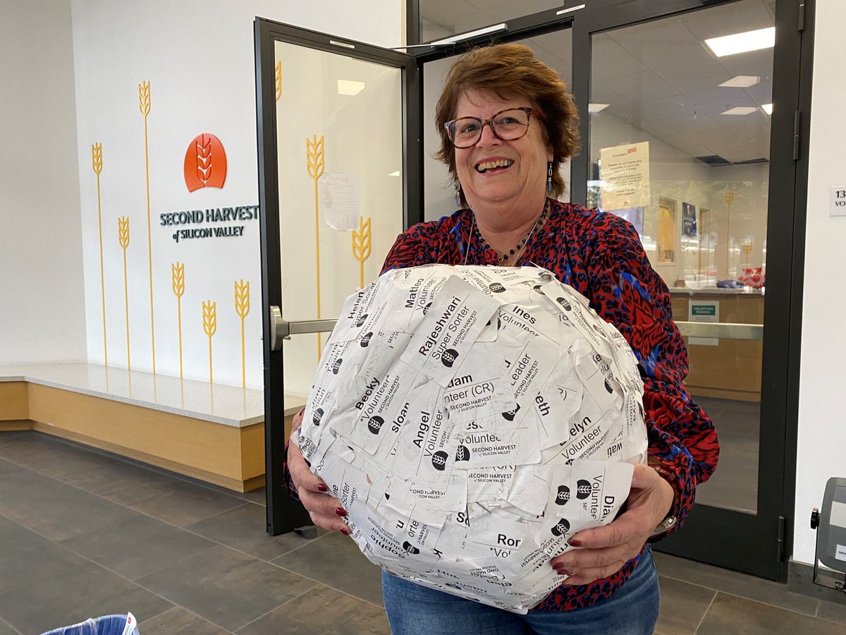 It's Volunteer Appreciation Week and we're celebrating our volunteers all week long! 🎉 Did you know our ball of volunteer nametags now weighs over 23 pounds? Come volunteer in our warehouses and add your nametag to the ball of fame. #50YearsofImpact