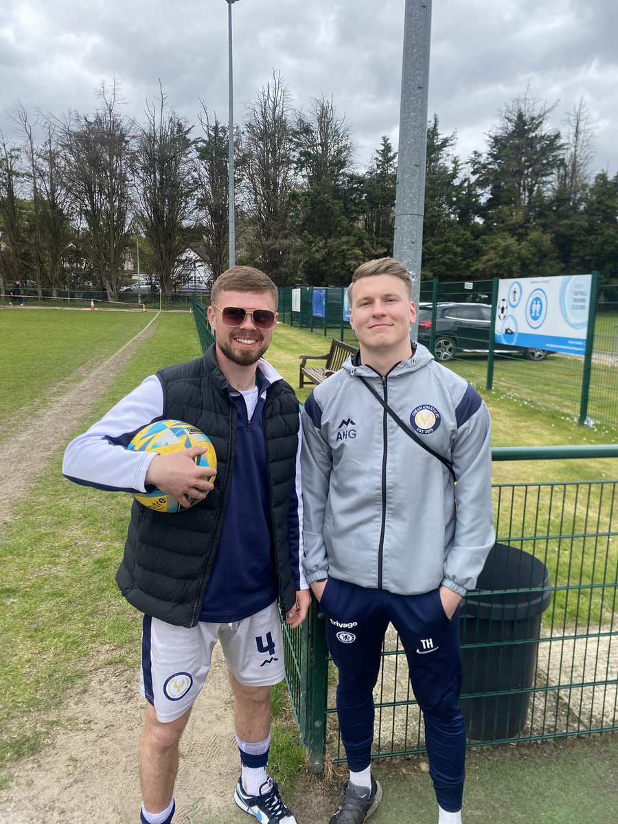 MOTM pictured was @eoinfraser who booted up to show the boys how it’s done 🤝 Roll on the Surrey Cup final on the 14th May at Dorking Wanderers FC #SaveTheDate #UTC ⚪️🔵🟡 (2/2)