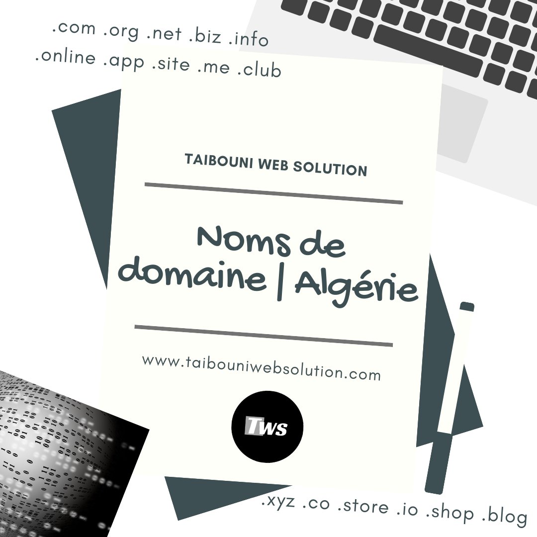 T_Web_Solution's tweet photo. #Noms_de_domaine | #Algérie
#أسماء_النطاقات | #الجزائر

.com .org .net .biz .info .online .site .me .club
.xyz .co .store .io .shop .blog .app ...

#certificat_SSL , #certificat_SSL_wildcard &amp;  #emails_professionnels inclus.

#Taibouni_Web_Solution https://t.co/IBqaPUedlv