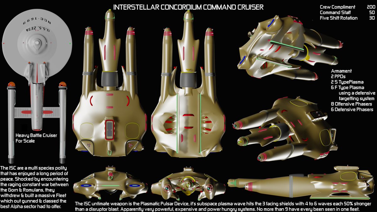 ISC Command Cruiser #ISC #SFB #StarTrek #trekyards @trekyards patreon.com/SFB_Addict Browse my X profile Media link for more