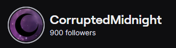 CorruptMidnight's tweet photo. Thank you to everyone for 900 followers on Twitch! We've been over 850 for almost a year and it means so much to me to finally hit this milestone. 💜I'm truly so grateful to have met so many amazing people. https://t.co/AjoCKwZmQg