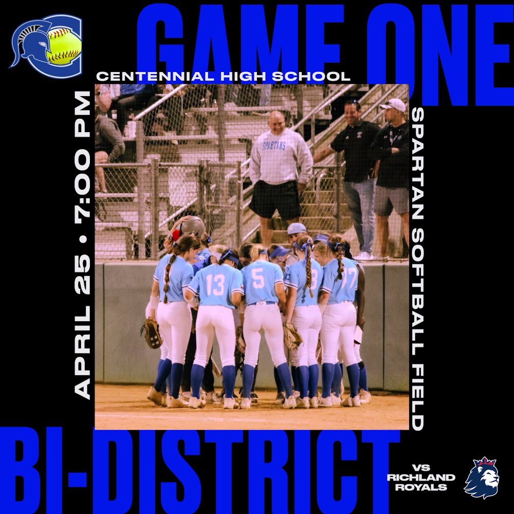 BI-DISTRICT GAME ☝️ THURSDAY 📍 Spartan Softball Field ⏰ 7:00 🆚 Richland Royals #ToetoToe @CHSSpartans @BurlesonSports BE THERE SPARTAN NATION & WEAR NEON!!!!!!