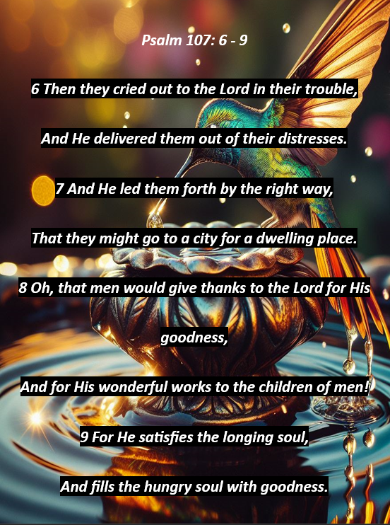 Psalm 107: 6 - 9