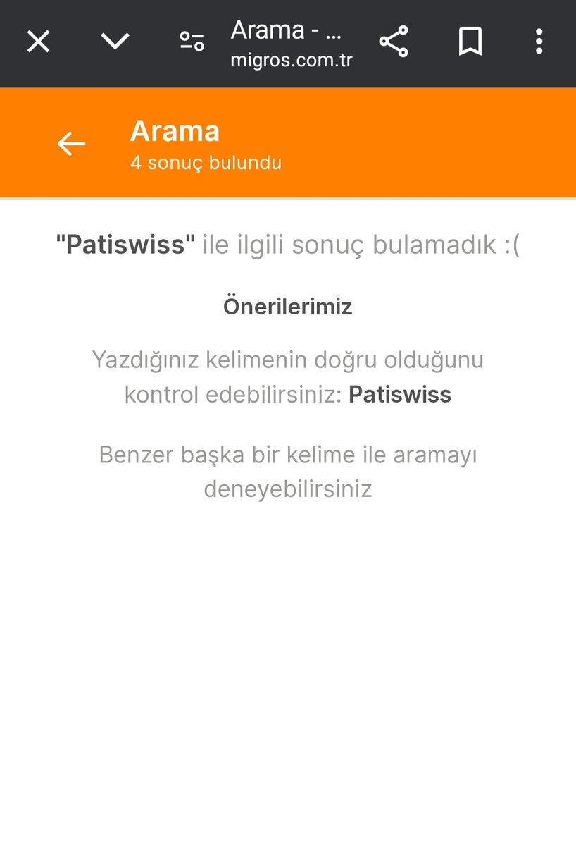 Migros sanal market #patiswiss çikolatalarını satıştan kaldırmış görünüyor. boykotun gücü hafife alınmamalı...