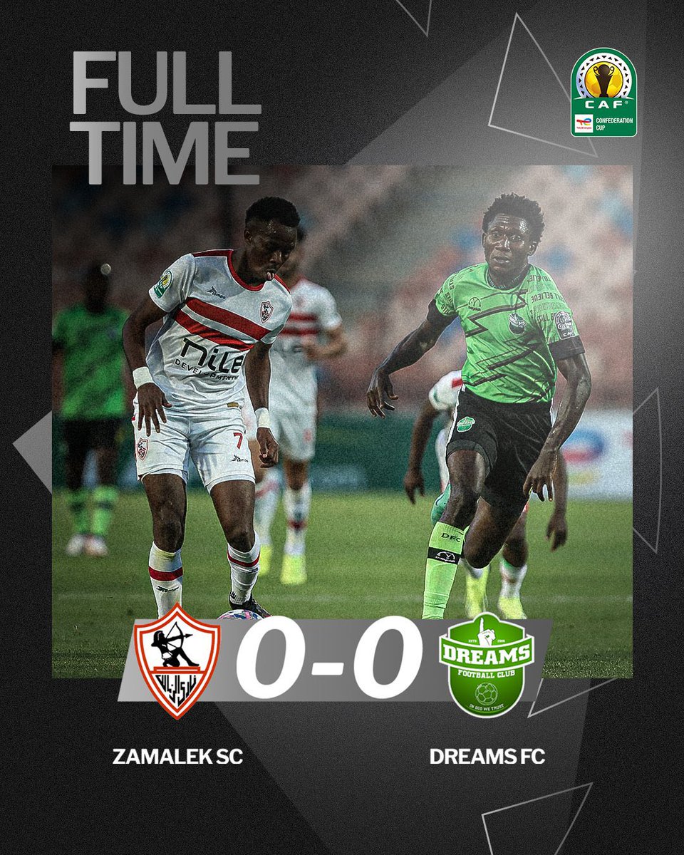 ⚽—Dreams FC (@DreamsFootballC) held Zamelek (@ZSCOfficial) to a 0-0 draw in the first leg semi-final of the #CAFConfederation Cup in Egypt. The return leg is scheduled for April 28 in Kumasi.

#AsaaseSports