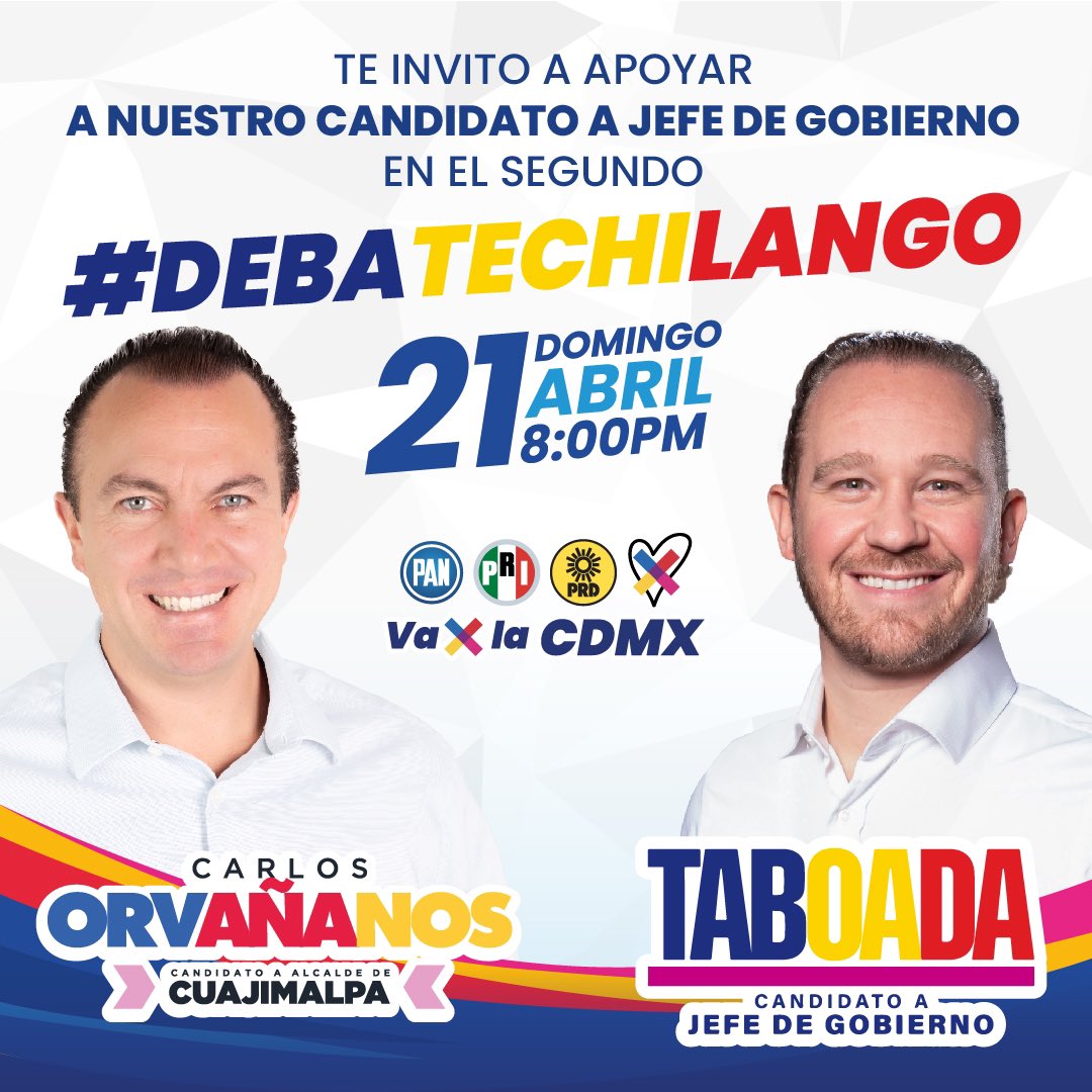Hoy es el día de la verdad. Te invito al #DebateChilango. Es nuestra oportunidad de ver en acción a nuestro próximo Jefe de Gobierno, luchando por el cambio que merecemos tanto en Cuajimalpa como en toda la CDMX. ¡No te lo pierdas ! 💫💪 #CuajimalpaSeDefiende #ElCambioViene
