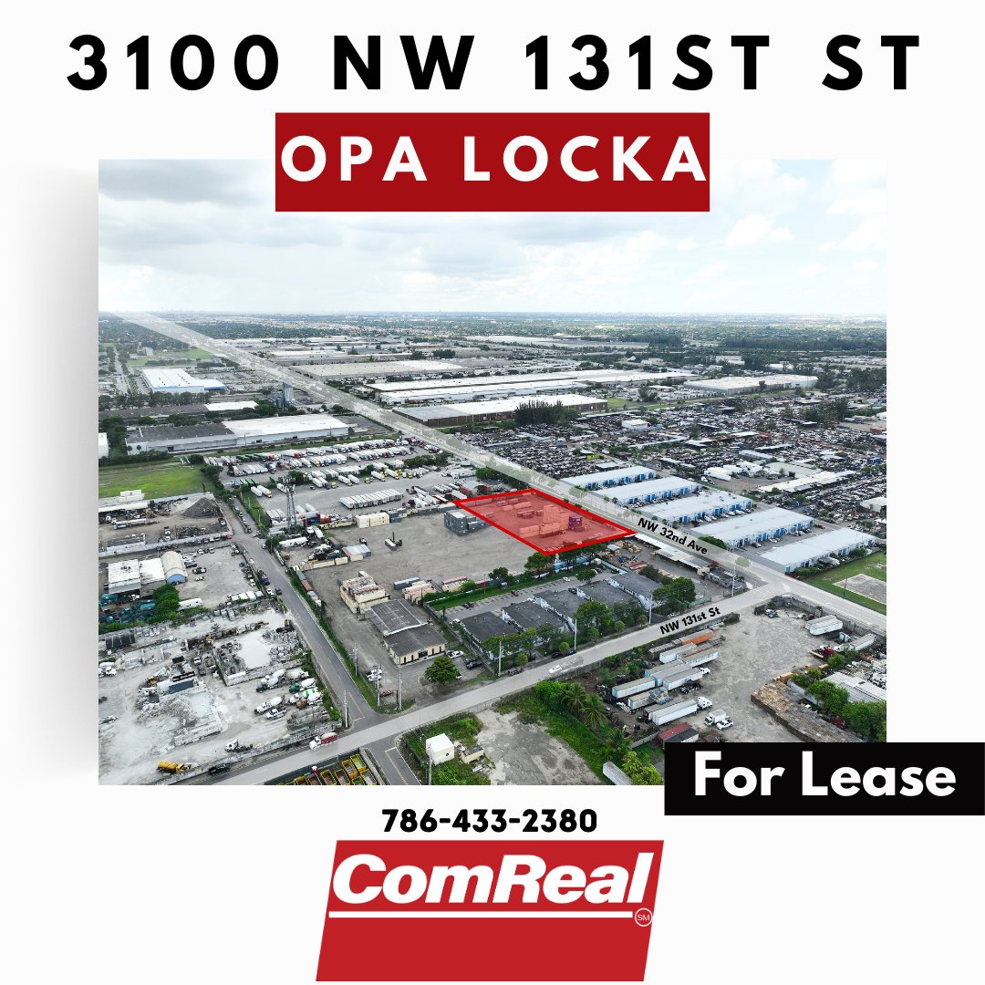 The #IndustrialRealEstate Team is pleased to showcase this #IOS site located in #OpaLocka.
Truck/Trailer Parking - Container Storage - Outdoor Storage
1.5 ac
Excellent Access to major expressways
Zoned I-2 [Industrial]
warehousesmarket.com/3100-nw-131st-…
#RETwit #SouthFloridaRealEstate